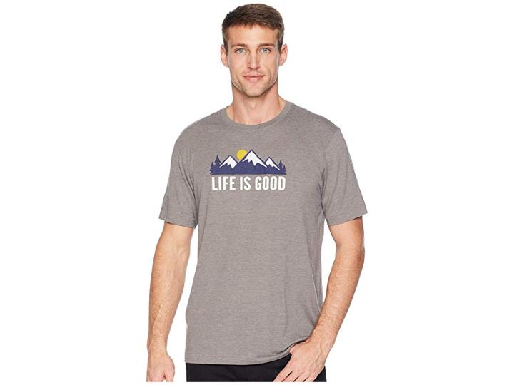 Life Is Good Mountain Scene Cool T-shirt (slate Gray) Men's T Shirt