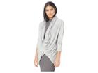 Kamalikulture By Norma Kamali Wrap Cardigan (light Grey) Women's Sweater
