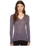 Hanro Woolen Silk Long-sleeve Shirt 1418 (mole) Women's Long Sleeve Pullover