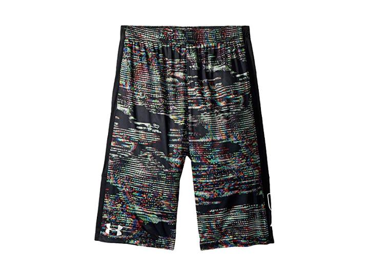 Under Armour Kids Instinct Printed Shorts (big Kids) (black/black/white) Boy's Shorts