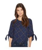 Lucky Brand Geo Printed Top (navy Multi) Women's Clothing