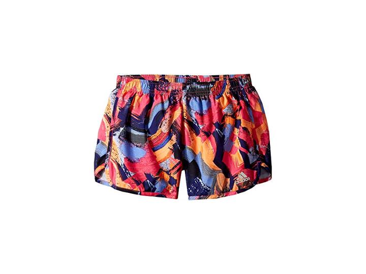 Adidas Kids Breakaway Printed Woven Shorts (big Kids) (navy Print) Girl's Shorts