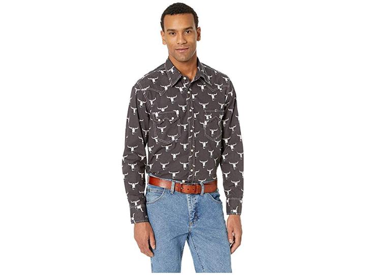 Rock And Roll Cowboy Long Sleeve Snap B2s8012 (brown) Men's Long Sleeve Button Up