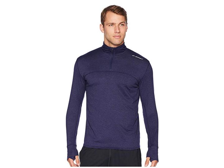 Brooks Dash 1/2 Zip (heather Navy) Men's Long Sleeve Pullover