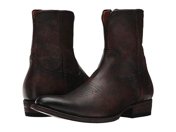 Frye Austin Inside Zip (cognac Full Grain Brush-off) Men's Boots