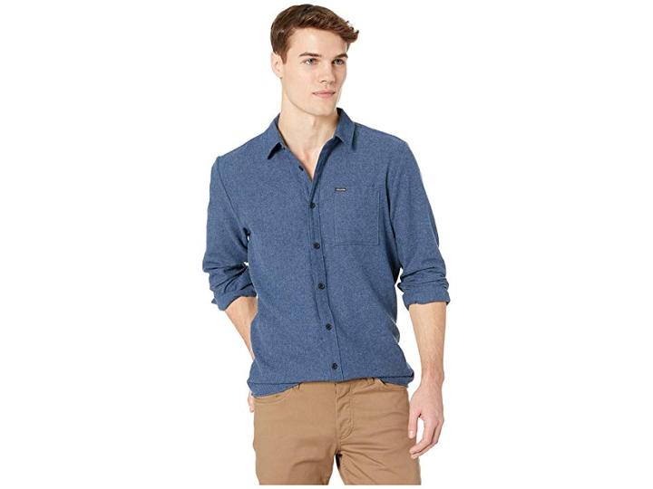Volcom Caden Solid Long Sleeve (melindigo) Men's Clothing
