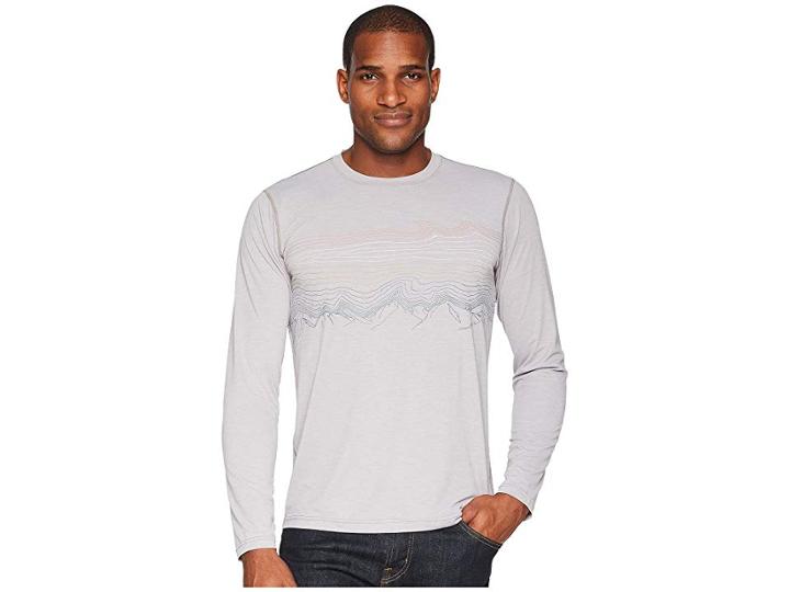 Prana Calder L/s (titanium Grey) Men's Long Sleeve Pullover