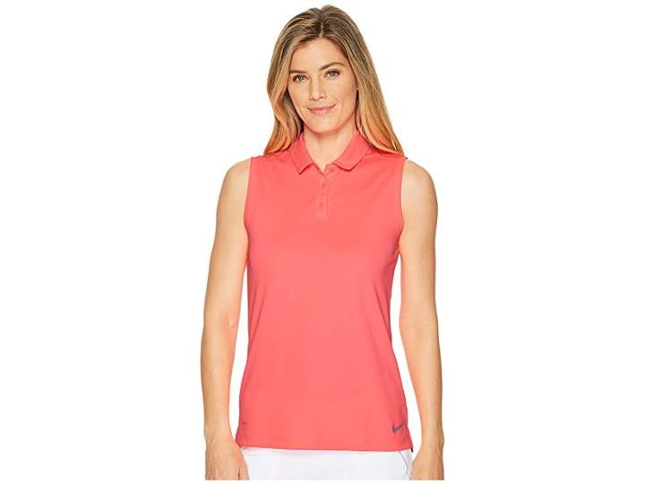 Nike Golf Dry Sleeveless Polo (sunset Pulse/flat Silver) Women's Clothing