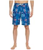 Tommy Bahama Baja Palm Illusion Boardshort (kingdom Blue) Men's Swimwear