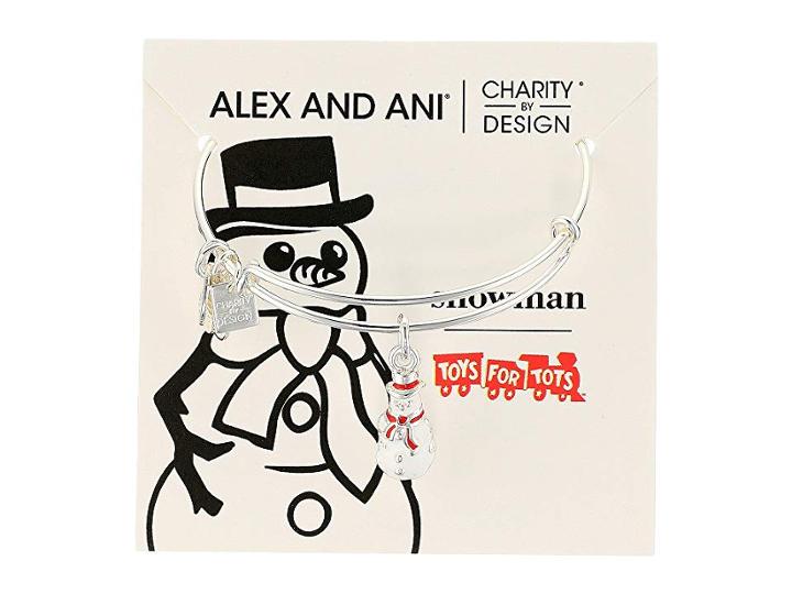 Alex And Ani Charity By Design Snowman Ii (shiny Silver) Bracelet