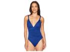 Lauren Ralph Lauren Beach Club Solids Slimming Fit Corset One-piece (indigo) Women's Swimsuits One Piece