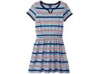 Tommy Hilfiger Kids Yarn-dye Stripe Jersey Dress With Solid Trim (big Kids) (flag Blue) Girl's Dress