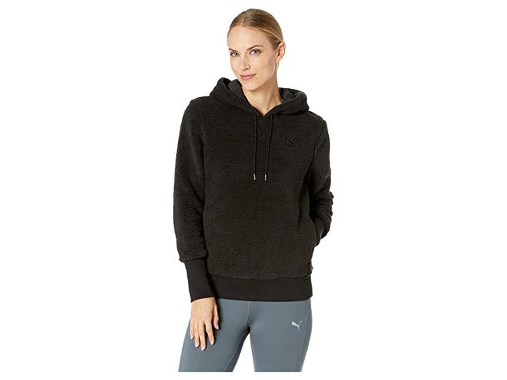 Puma Downtown Pullover Hoodie (puma Black) Women's Sweatshirt