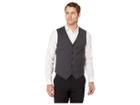 Perry Ellis Slim Fit Stretch Heathered Stripe Vest (charcoal) Men's Vest