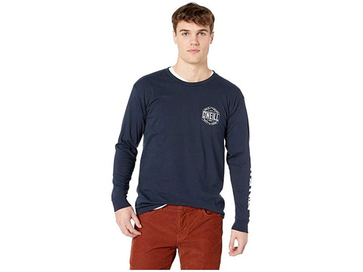 O'neill Sideshot Long Sleeve Screen Tee (navy) Men's T Shirt