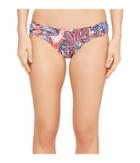 Tommy Bahama Java Blossom Side-shirred Hipster Bikini Bottom (calypso Pink) Women's Swimwear