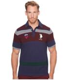 U.s. Polo Assn. Classic Fit Color Block Short Sleeve Pique Polo Shirt (classic Navy) Men's Short Sleeve Pullover
