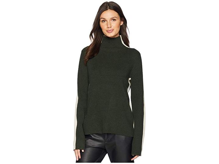 Susana Monaco Turtleneck Long Sleeve Sweater (hunter Green) Women's Dress