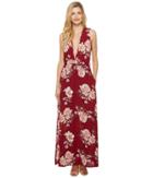 Brigitte Bailey Mira Sleeveless Floral Maxi Dress (burgundy) Women's Dress