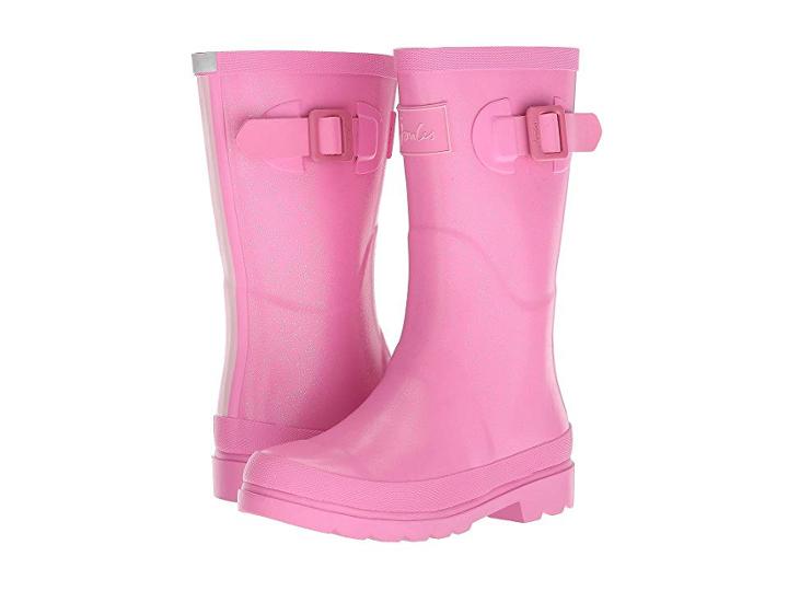 Joules Kids Field Welly Rain Boot (toddler/little Kid/big Kid) (pink Glitter) Girls Shoes