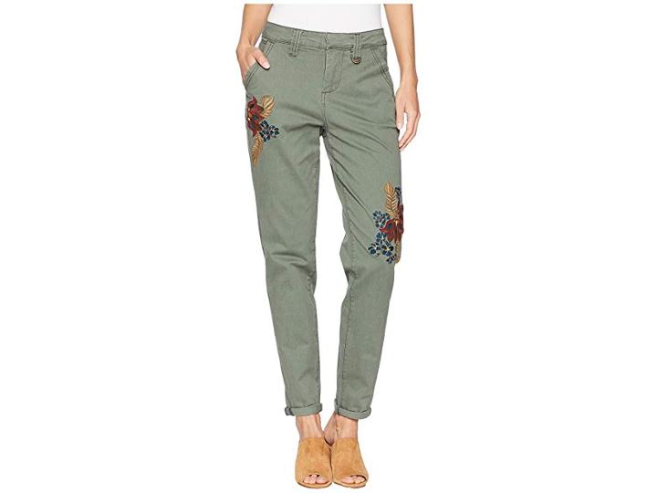 Jag Jeans Dana Chino Pants W/ Embroidery (jungle Palm) Women's Casual Pants