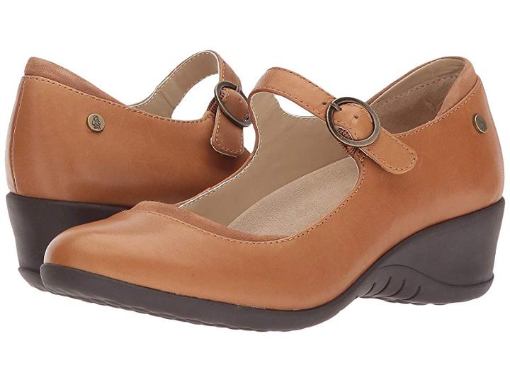 Hush Puppies Odell Mary Jane (tan Leather) Women's Wedge Shoes