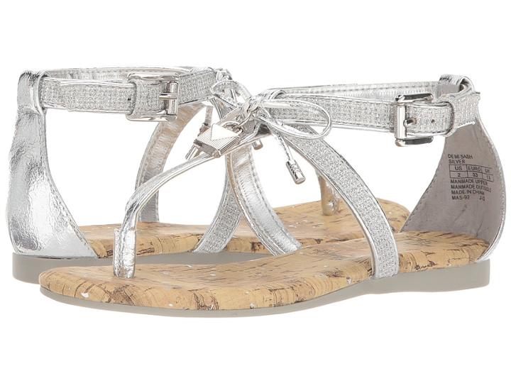 Michael Michael Kors Kids Demi Sash (little Kid/big Kid) (silver Chain Mesh) Girl's Shoes