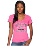 Champion College Notre Dame Fighting Irish University V-neck Tee (wow Pink) Women's T Shirt