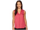 Vince Camuto Sleeveless V-neck Rumple Blouse (pink Rose) Women's Clothing