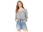 Jack By Bb Dakota Knot Bothered Tie Front Top (light Heather Grey) Women's Clothing