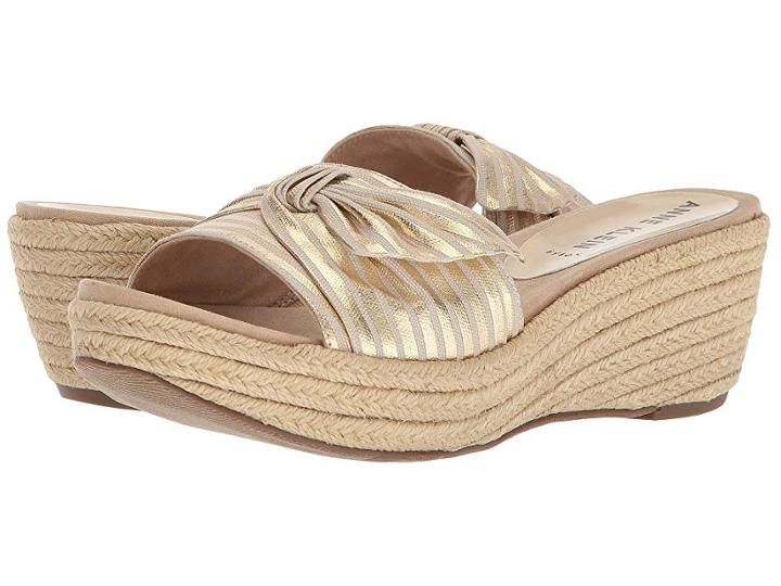 Anne Klein Zandal (gold/natural) Women's Wedge Shoes