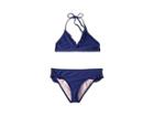 Splendid Littles Color Blocked Banded Triangle Bra Ruffle Pants (big Kid) (navy) Girl's Swimwear Sets
