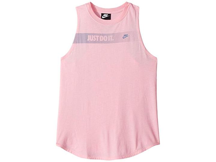 Nike Kids Nsw Graphic Tank Top (little Kids/big Kids) (pink/ashen Slate/ashen Slate) Girl's Sleeveless
