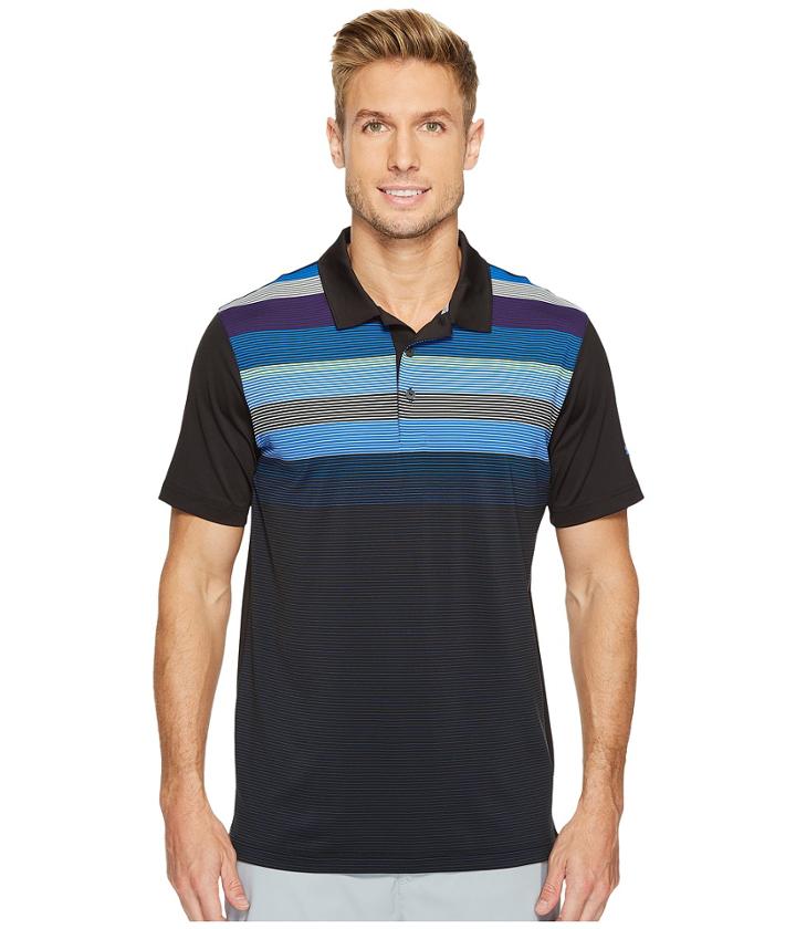 Puma Golf Go Time Road Map Polo (black/lapis Blue) Men's Short Sleeve Knit