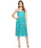 Donna Morgan Spaghetti Strap Lace Midi Dress (sea Green) Women's Dress