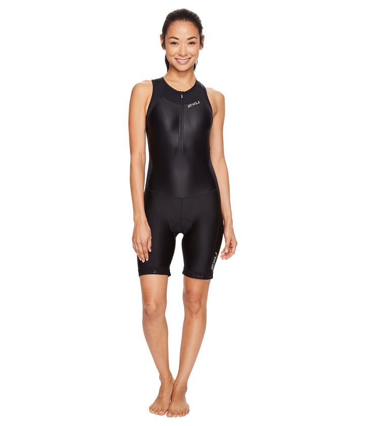 2xu X-vent Front Zip Trisuit (black/black) Women's Race Suits One Piece