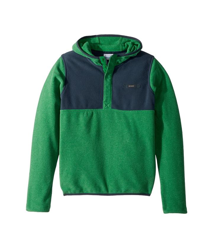 Columbia Kids Mountain Side Fleece Hoodie (little Kids/big Kids) (fuse Green Heather/mystery) Boy's Sweatshirt