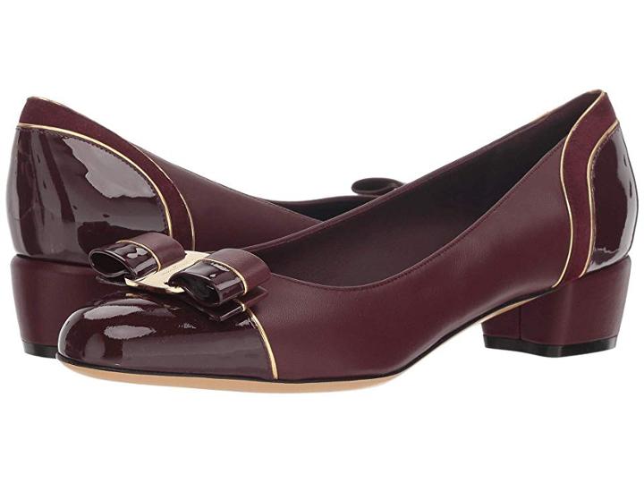 Salvatore Ferragamo Vara Lux (burgundy/wine Patent) Women's 1-2 Inch Heel Shoes