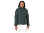 Save The Duck Short Coat With Faux Fur (green/black) Women's Coat