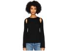 Vince Shoulder Slit 100% Cashmere Crew (black) Women's Clothing