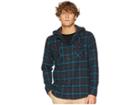 Rvca Good Hombre Hooded Flannel (charcoal Heather) Men's Clothing