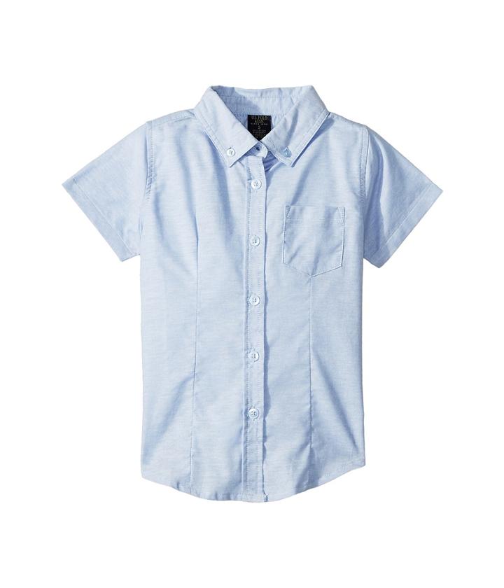U.s. Polo Assn. Kids Short Sleeve Oxford Shirt (little Kids) (blue) Girl's Clothing