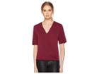 Michael Stars Rylie Rayon Short Sleeve Surplice Top (pinot) Women's Clothing