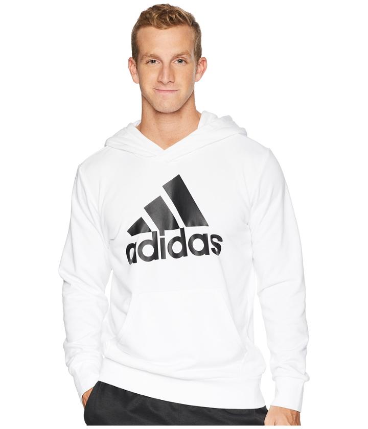 Adidas Essentials Linear Pullover Hoodie French Terry (white/black) Men's Sweatshirt