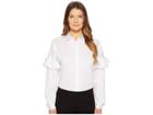 Versace Jeans Couture Shirt Button Up W/ Ruffle Sleeves (white) Women's Clothing
