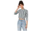 Juicy Couture Stripe Jersey Long Sleeve Top (city Teal/black Stripe) Women's Clothing