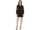 Laundry By Shelli Segal Long Sleeve Crepe Dress With Lace Sleeve (black) Women's Dress