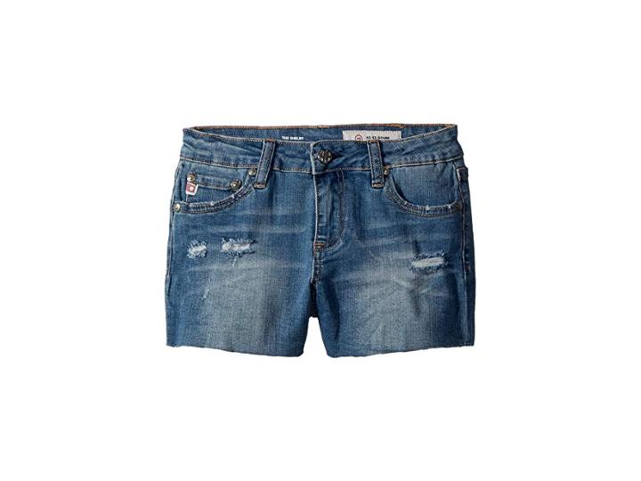 Ag Adriano Goldschmied Kids The Shelby Fray Shorts W/ Raw Hem In Seaport (big Kids) (seaport) Girl's Shorts