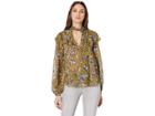 Bcbgmaxazria Long Sleeve Floral Ruffle Blouse (liberty Floral-bro) Women's Clothing