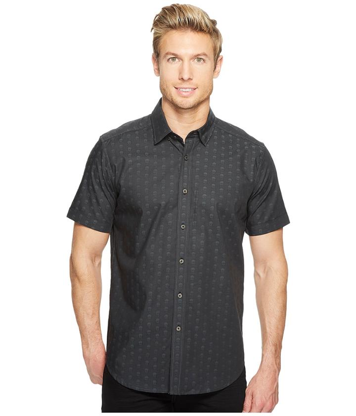 Robert Graham Modern Americana Deven Short Sleeve Woven Shirt (black) Men's Clothing